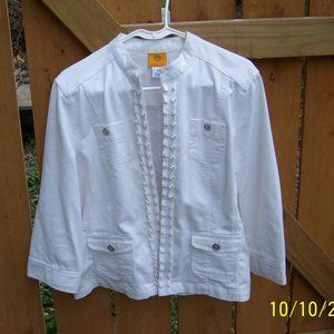 Ruby Red 80s 90s White Crop Jacket Size 18